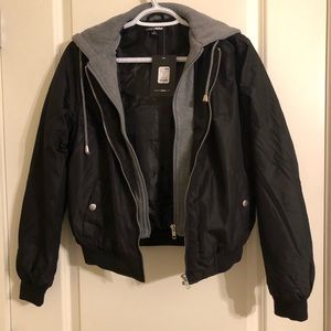 never worn cropped bomber jacket, new with tags